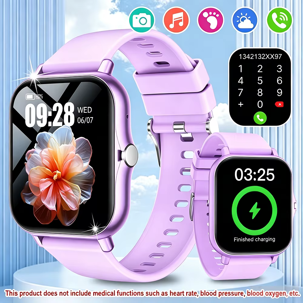 Montre connectée de 1,83 pouces, prenant en charge les appels sans fil (répondre/ composer/ refuser 