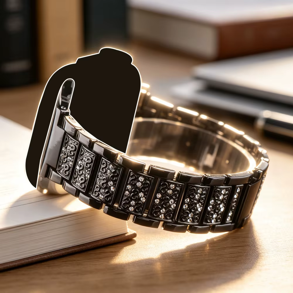 Bracelet en métal avec strass pour Apple Watch, série 49mm, 46mm, 45mm, 44mm, 42mm, 41mm, 40mm, brac