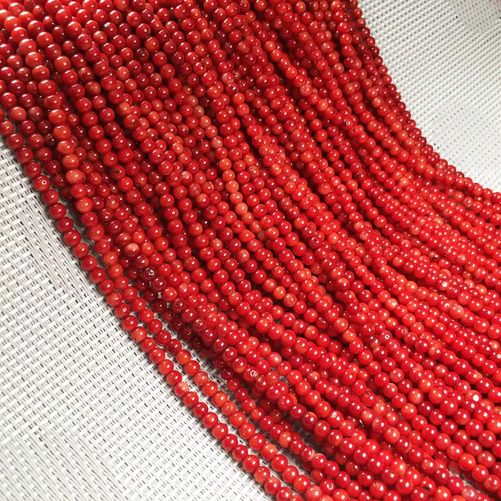 Perles Rondes Rouges pour Travaux Manuels, Accessoires de Bijouterie, Bracelets, Colliers, Boucles d