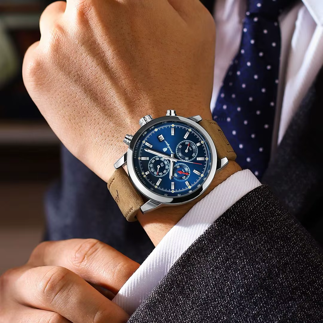 POEDAGAR-Montre de Luxe Chimman pour Homme, Chronographe Shoe, Étanche, Date, dehors, Mn, Cuir, Mont