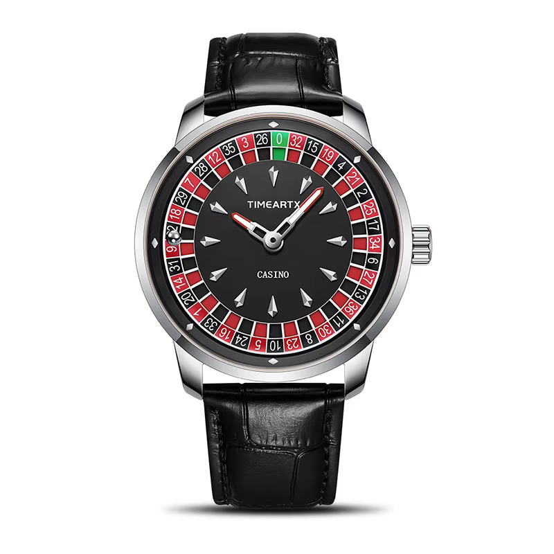 TIMEARTX nouvelle montre pour hommes sur le thème de la roulette de style européen comprend un desig