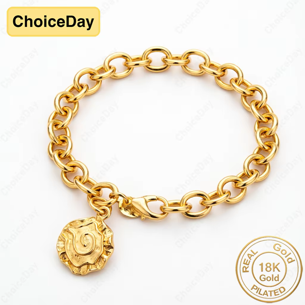 Bracelet Rose Exquis Plaqué Or 18 Carats pour Femme, Bijou Tendance Idéal pour Mariage et Fête