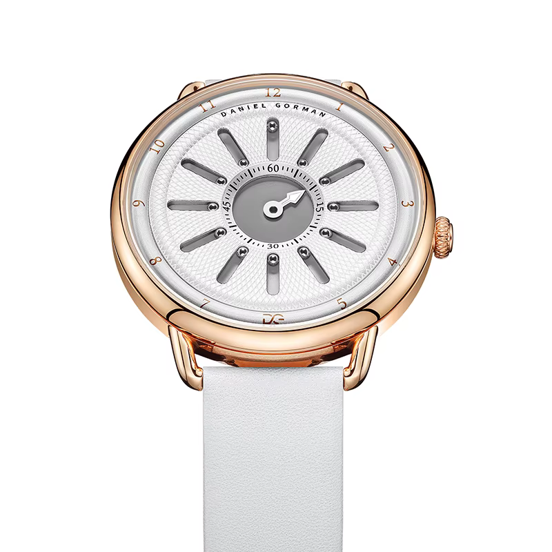 Montre à quartz magnétique 38 mm, mouvement japonais, bracelet en cuir artisanal gris bronze, nouvel