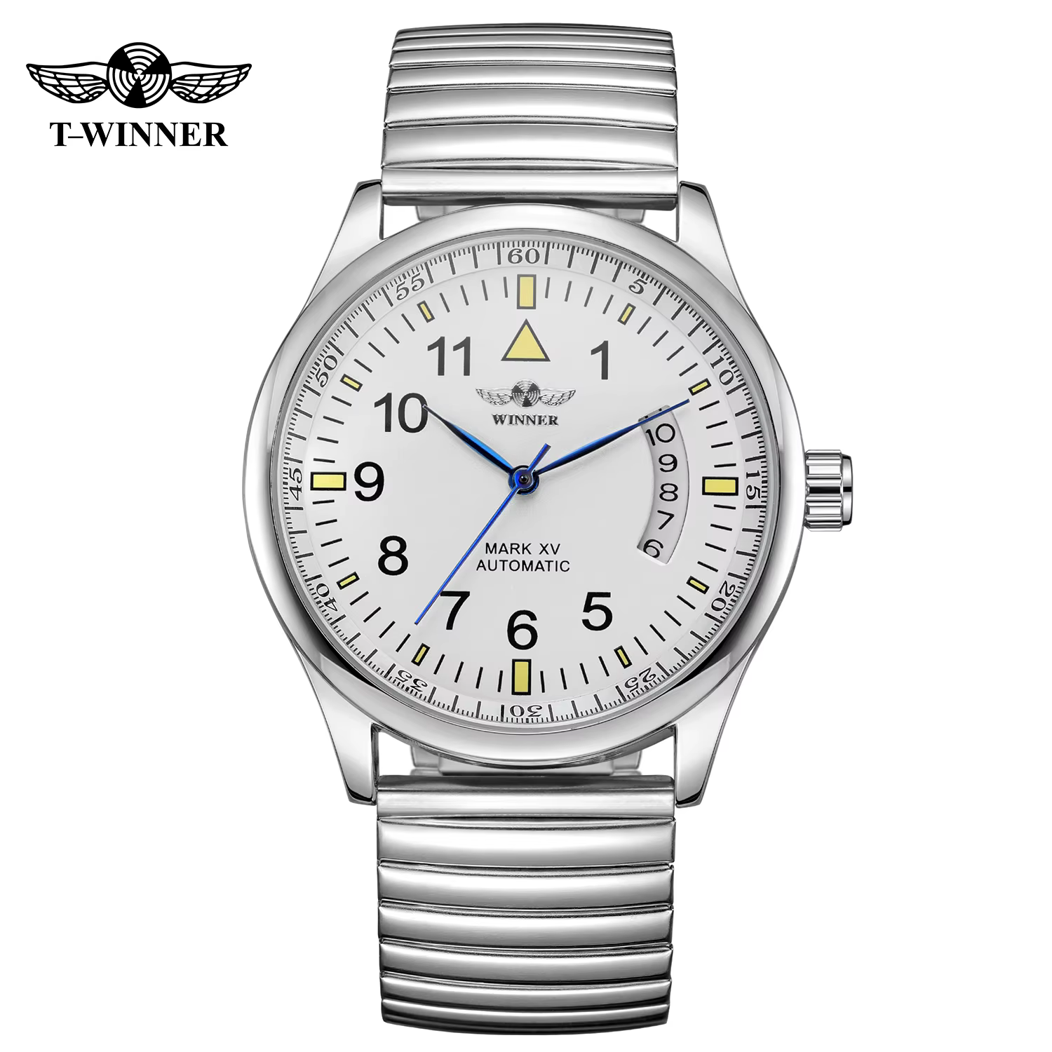 Marques de luxe gagnant champ pilote montre pour homme en acier inoxydable mouvement automatique hor