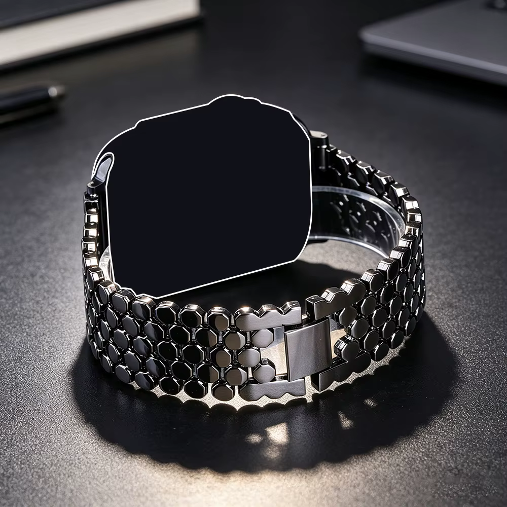 Bracelet en métal nid d'abeille pour Apple Watch Series 49mm 46mm 45mm 44mm 42mm 41mm 40mm, iWatch U