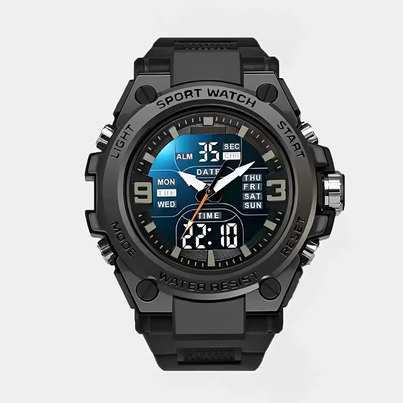 [Montre chronographe numérique pour hommes] montre chronographe multi-sport montre à quartz numériqu