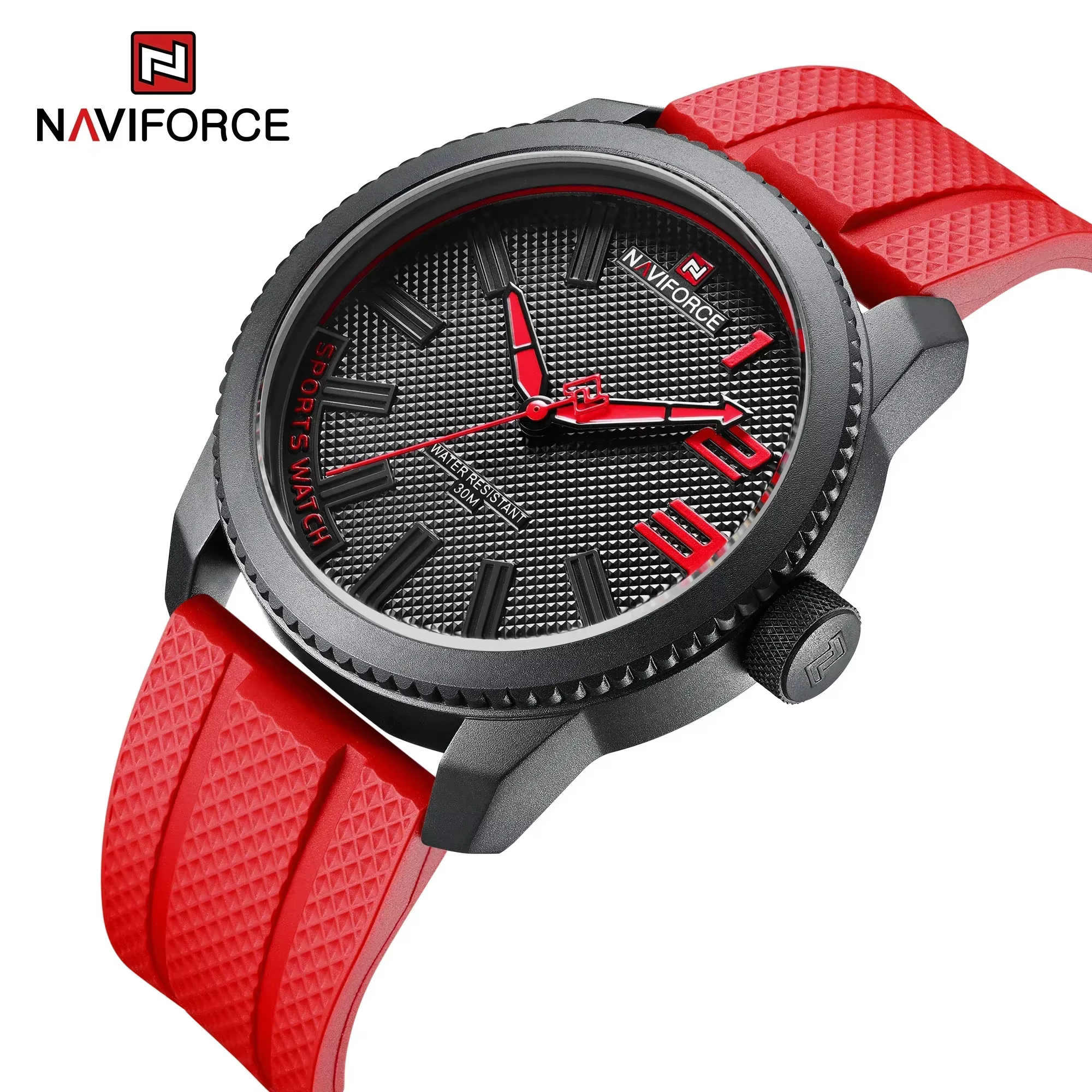 NAVIFORCE Top marque de luxe hommes montre-bracelet étanche homme montre Orange caoutchouc Sport mil