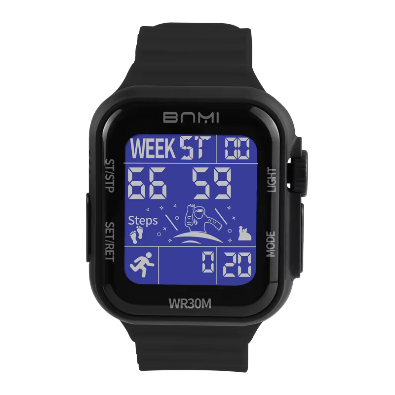 BNMI montre pour hommes mode sport multifonction électronique numérique montres lumineux étanche rév