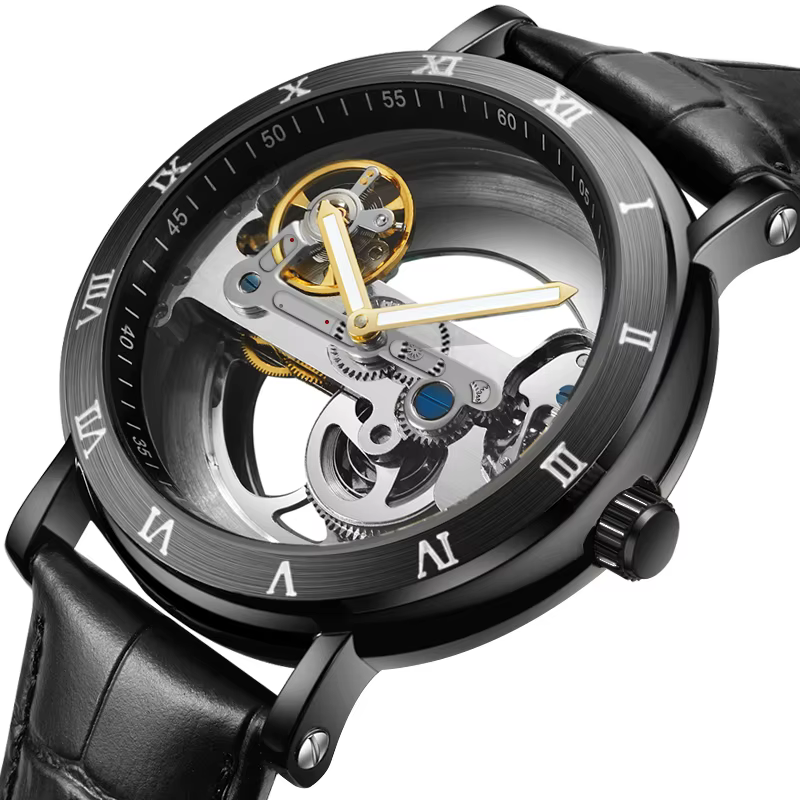 Montre hommes montre automatique montre de luxe homme montre-bracelet mécanique squelette conception