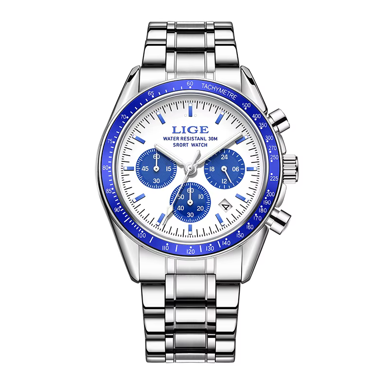 Montre homme LIGE 2026, nouvelle collection, luxe, acier inoxydable, quartz, calendrier, lumineuse,