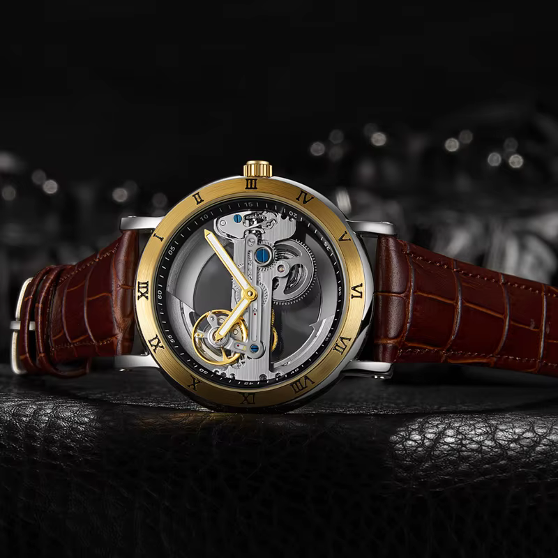 Montre hommes montre automatique montre de luxe homme montre-bracelet mécanique squelette conception
