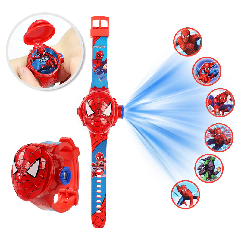 Nouvelles Montres Enfants Spiderman 3D à Projection 2026 pour Filles Elsa La Reine des Neiges Horlog
