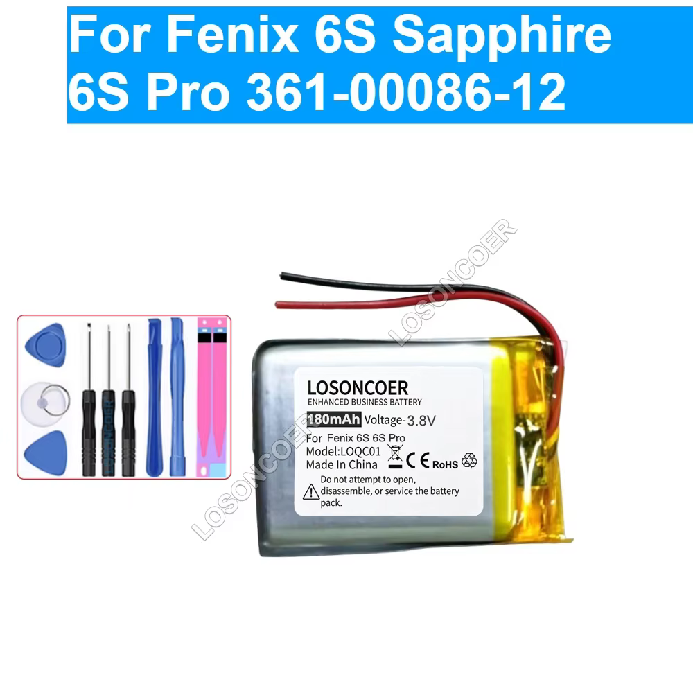 Batterie pour montre de sport Garmin Fenix 6 6S Sapphire 6X Pro Solar 361-00126-00 361-00086-11 361-