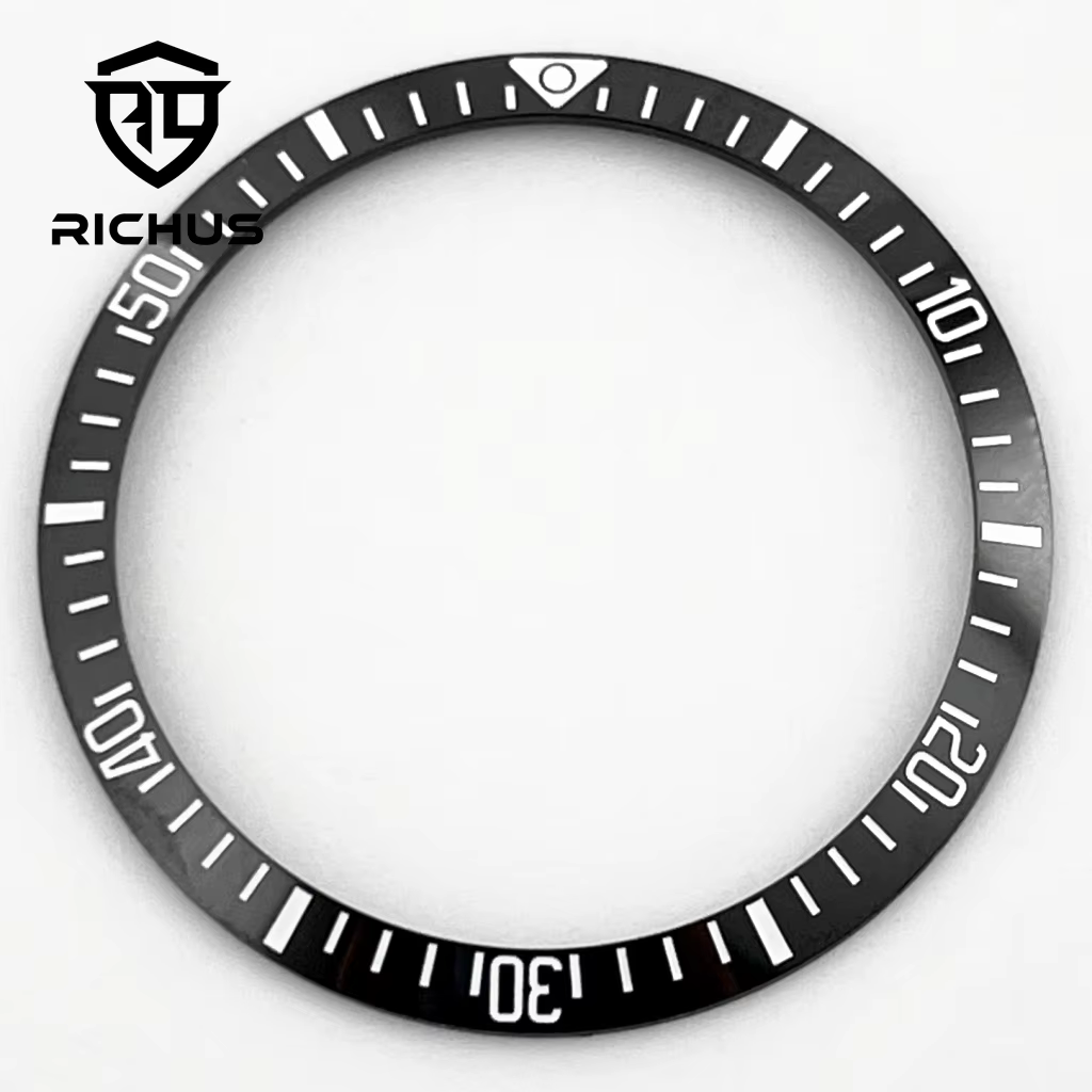 RICHUS 34mm * 28.8mm lunette en céramique de haute qualité noir bleu lunette de montre ajustement 36