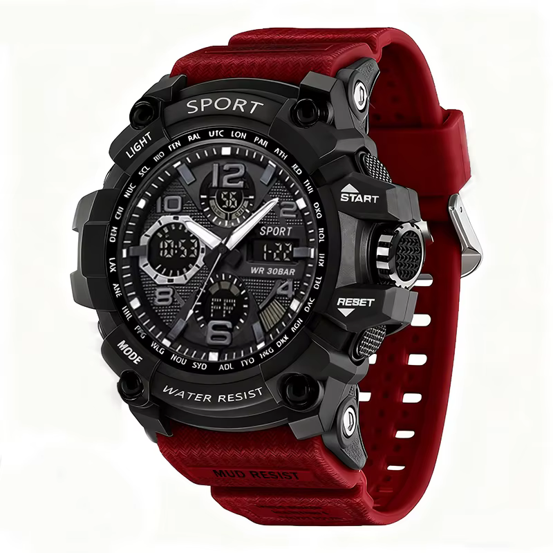 Montre unisexe tendance et à la mode pour adolescents, montre électronique sportive multifonctionnel