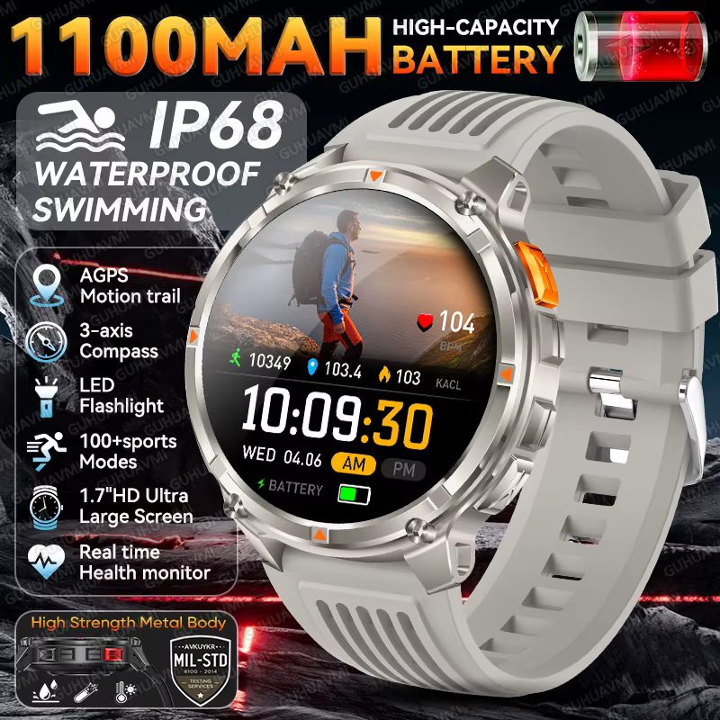 Montre connectée T-Rex3 Ultra pour hommes adultes, batterie Super capacité 2026 mAh, grand écran 1.7