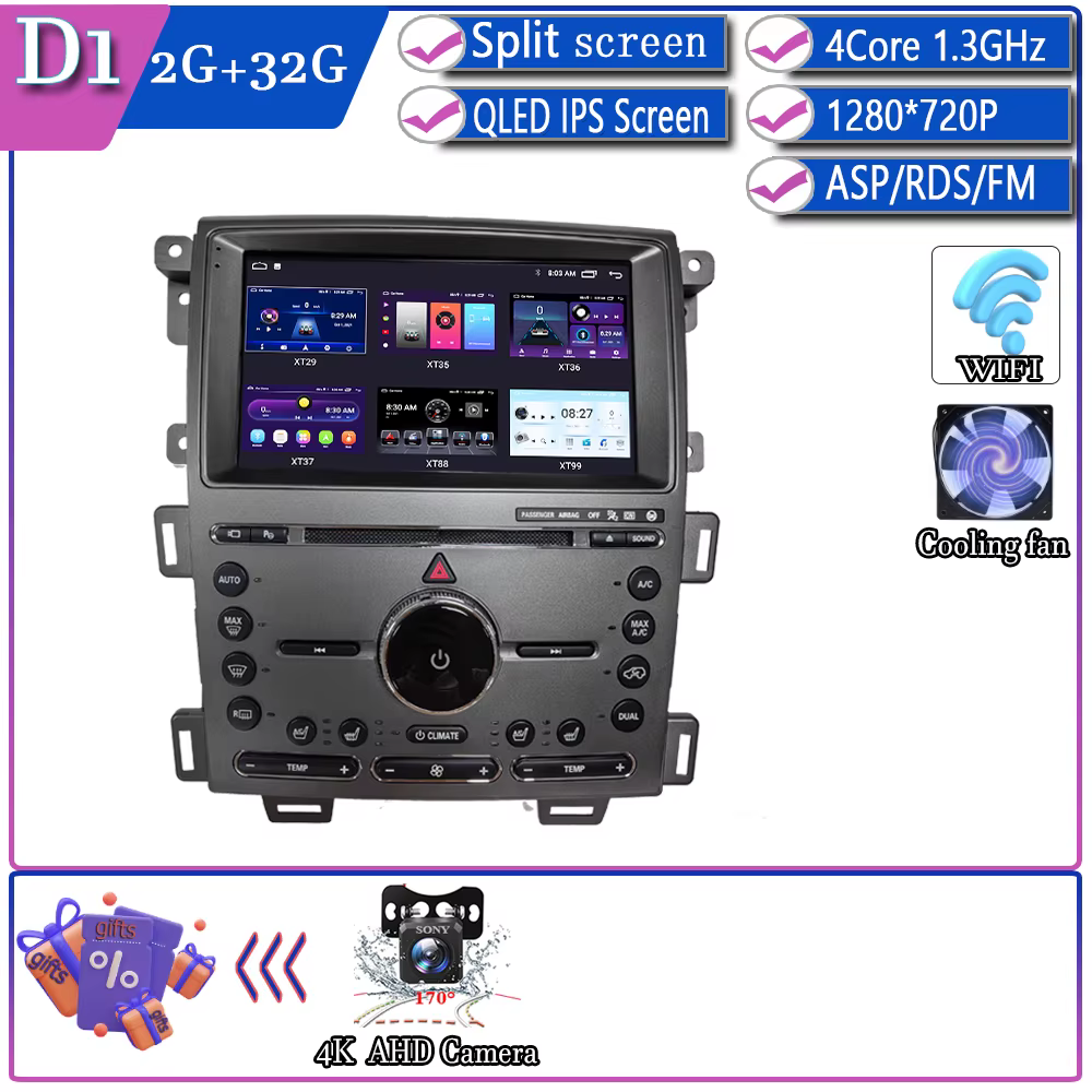 GPS Android 16 pour Ford Edge 2011 2012 2014 2015, autoradio multimédia stéréo, lecteur DVD 5G, navi