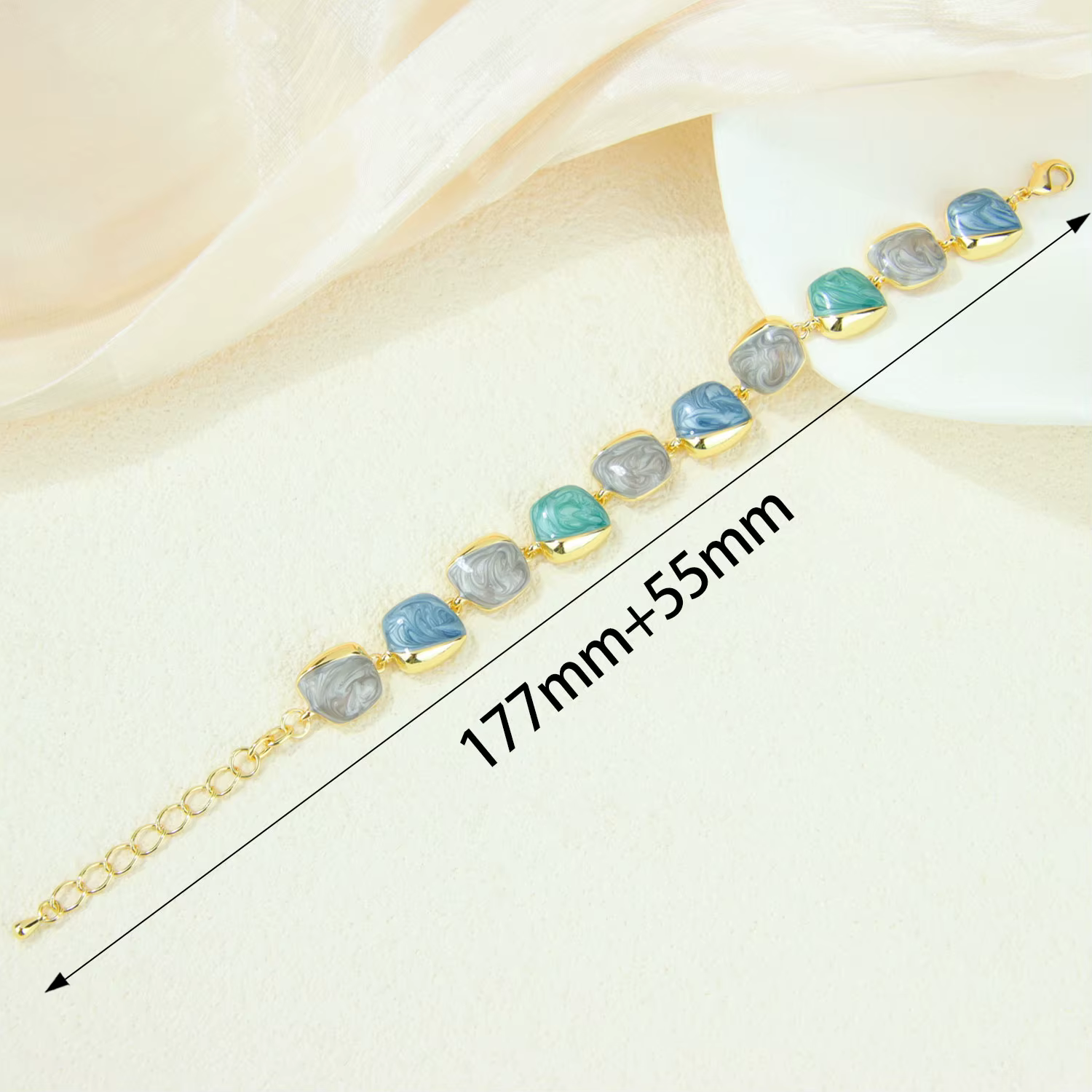 Bracelet de luxe en cristal italien, chaînes faites à la main en résine naturelle, style vintage eur