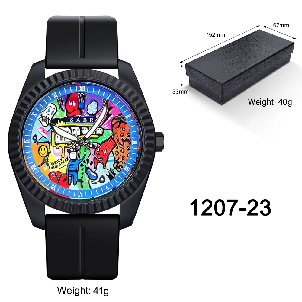 Nouvelle Montre Homme à Quartz 2026 Cadran Art Abstrait Tendance Rétro Niche Luxe Cadeau Montre Noir