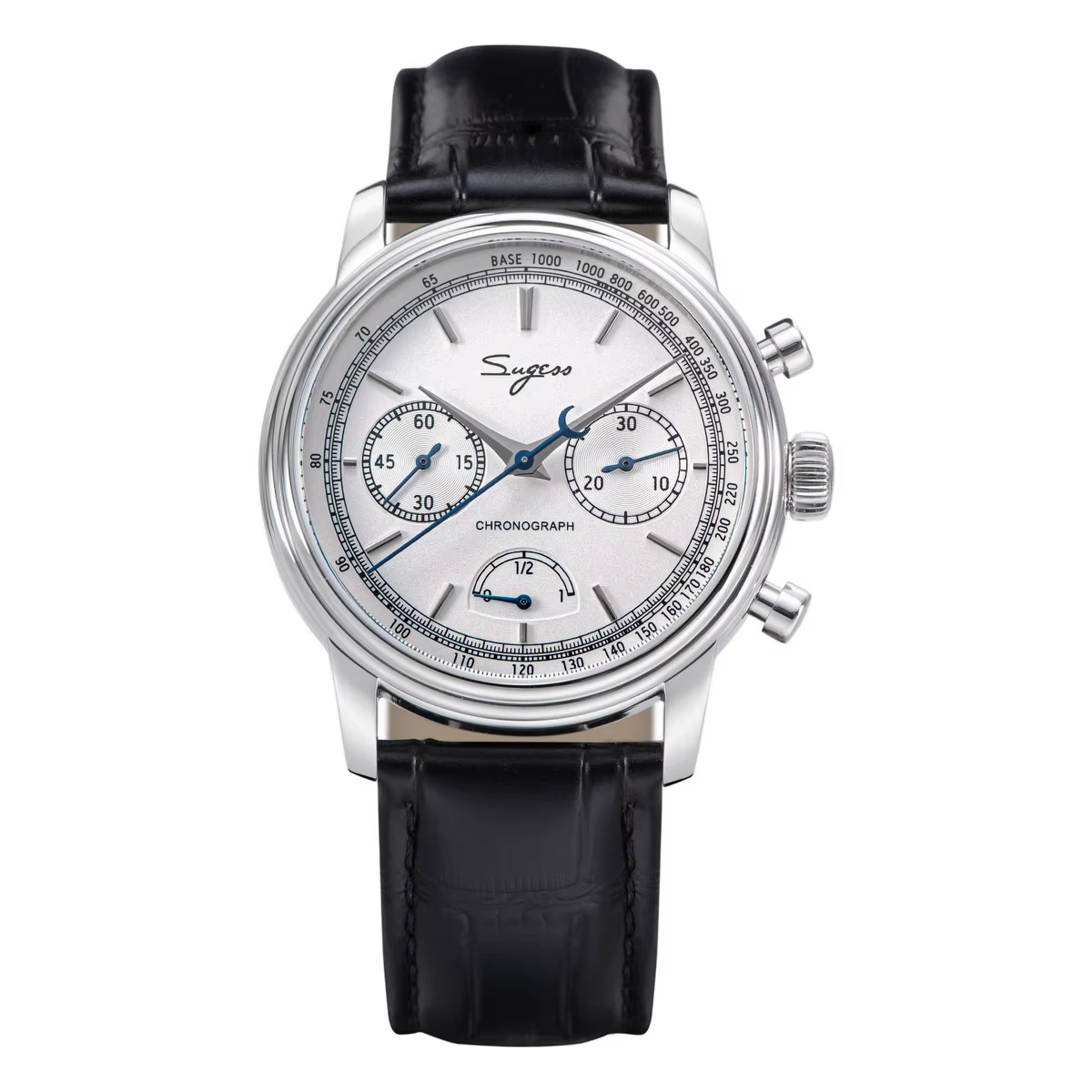 Sugess-Montre-bracelet pilote pour homme, chronographe ST1906, mouvement à remontage manuel, saphir 