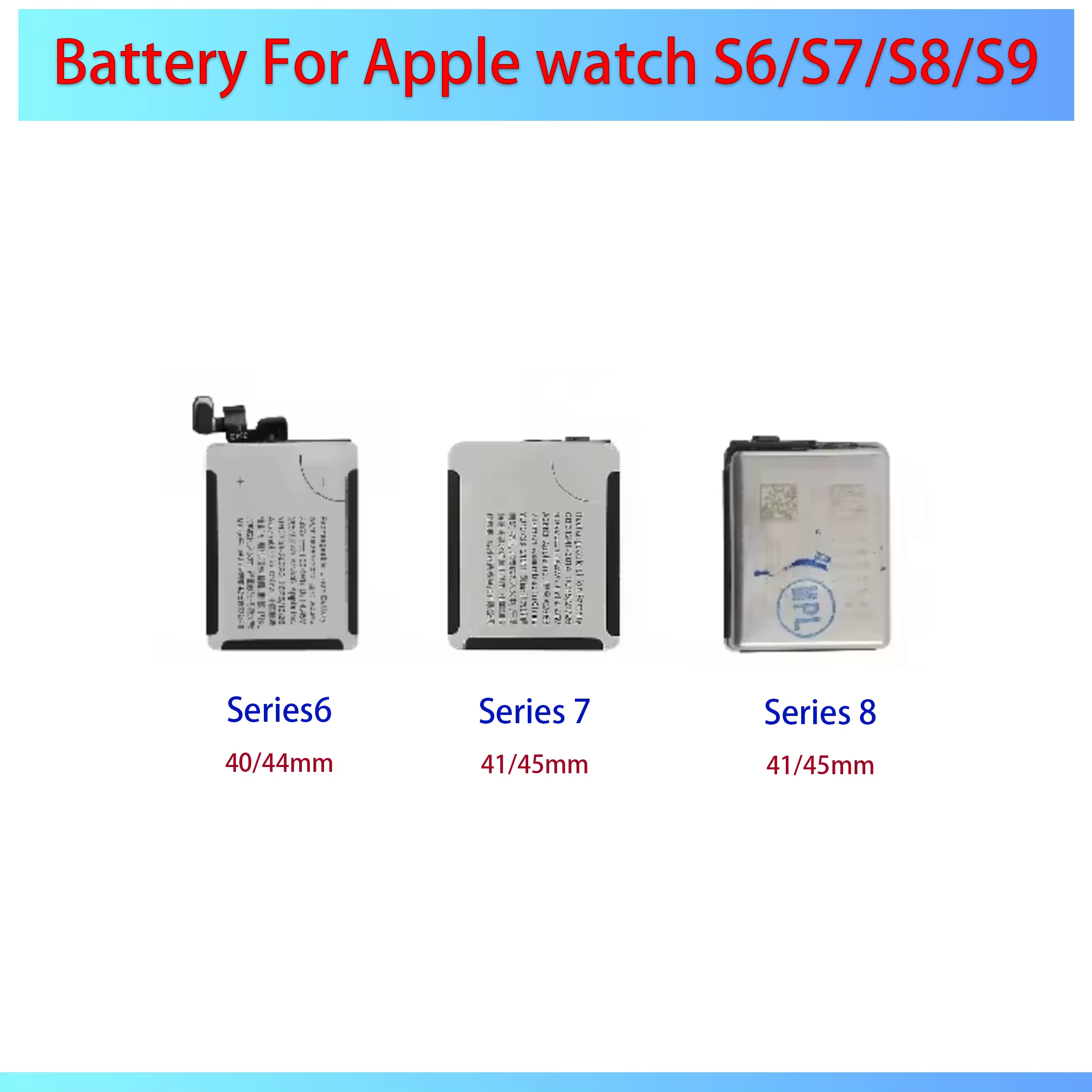 Batterie pour Apple Watch pour iWatch Series 6 7 8 9 Series6 S6 Series7 S7 Series8 S8 Series9 9 40mm
