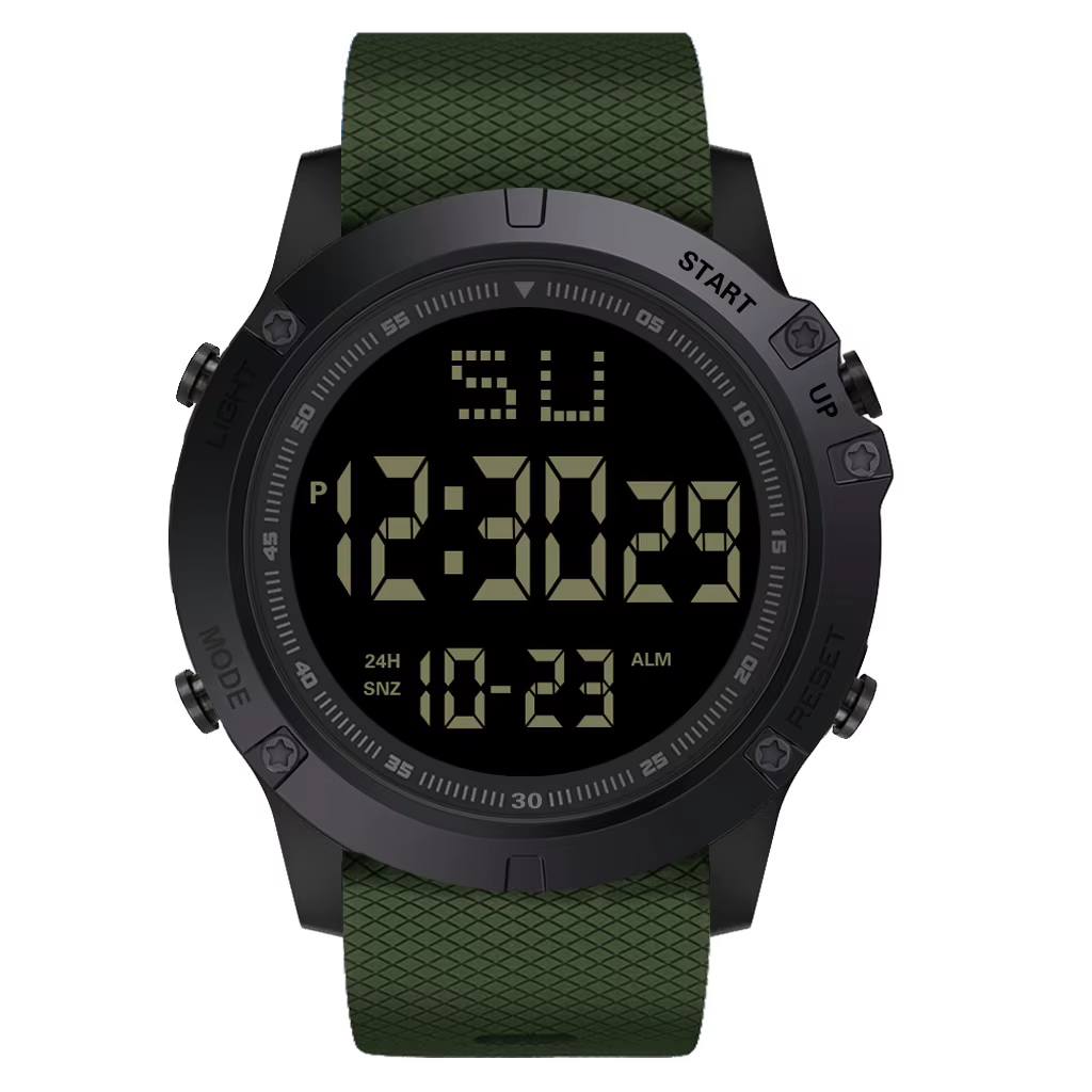 Montre de sport pour homme, multifonction, avec alarme, étanche, lumineuse, à affichage numérique LE