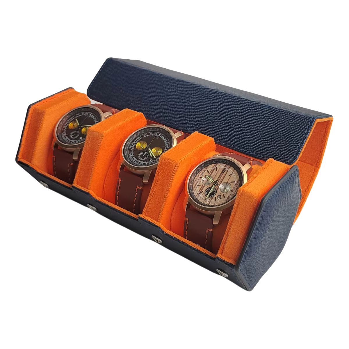 Hexago – rouleau de montre à 3 fentes, étui de voyage Portable Vintage en cuir, présentoir de montre