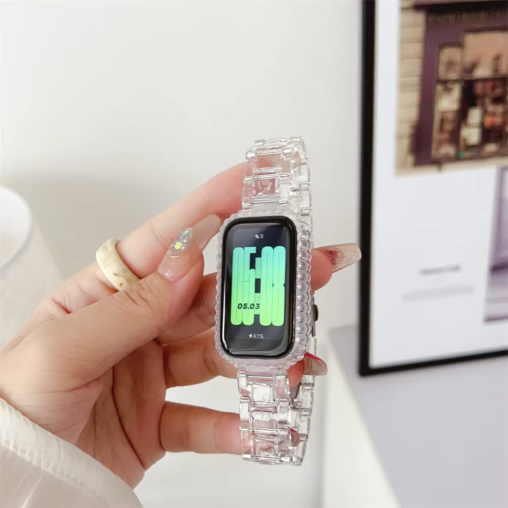 Bracelet de montre couleur bonbon pour Huawei Band 10 9 8 7 Caes Honor 6 7 Bracelet mince en résine 