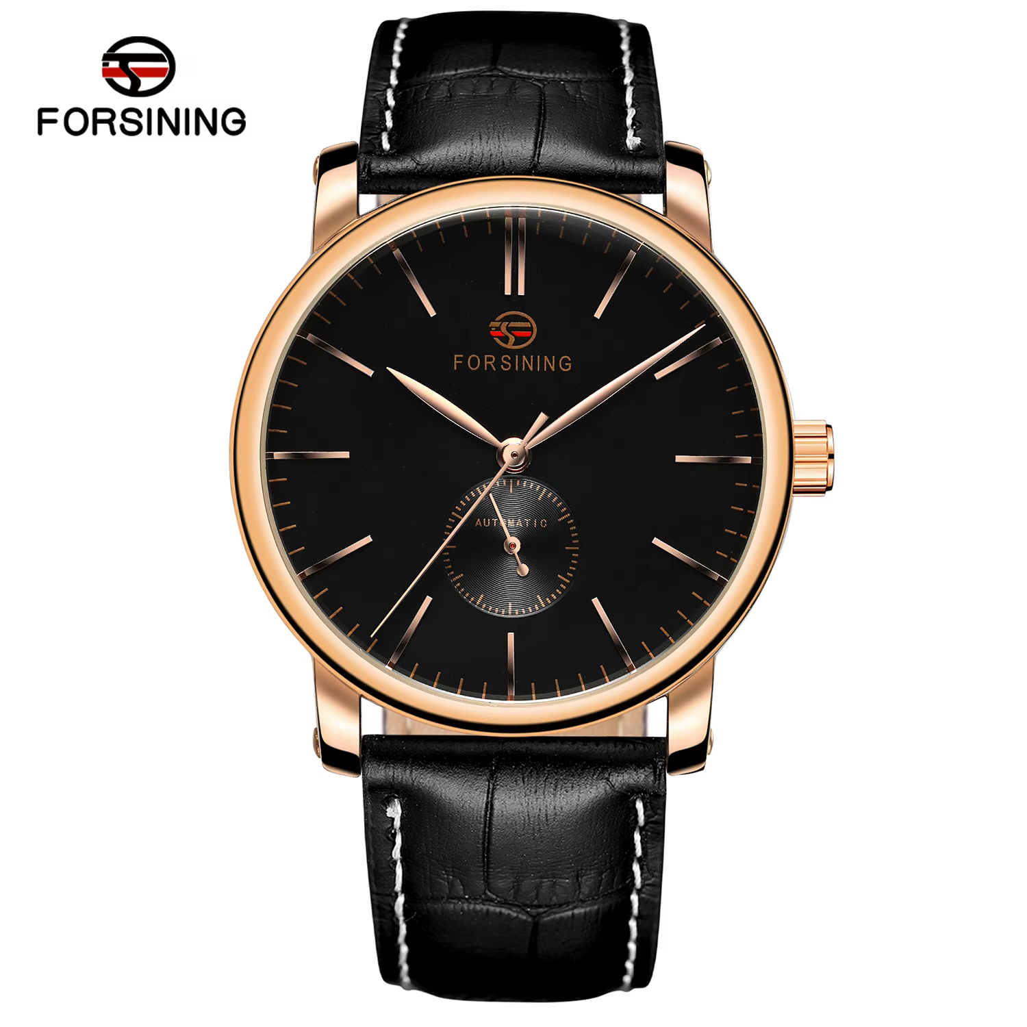 FORSINING luxe élégant hommes automatique mouvement mécanique montres bracelet en cuir mode Design d