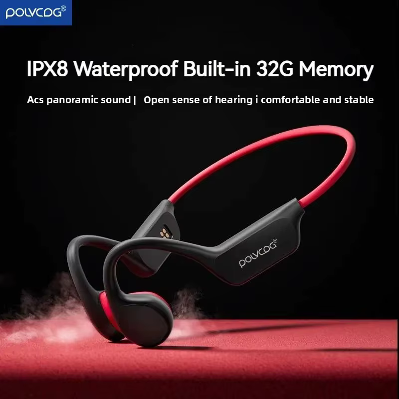 POLVCDG casque à Conduction osseuse X7 IPX8 32GB Bluetooth 5.3 casque sans fil avec microphone étanc