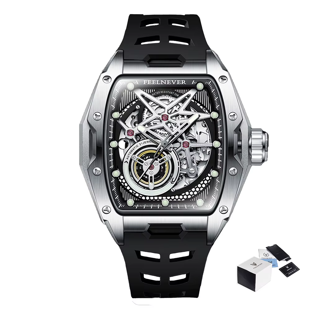 FeelNever Hollow Tourbillon montres pour hommes montre automatique de luxe pour hommes montre-bracel