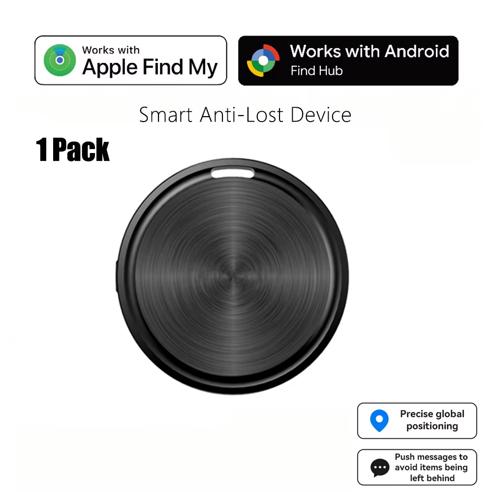 Traceur GPS double système pour Apple Find My/Android Google Find Hub App, localisateur d'objets, tr