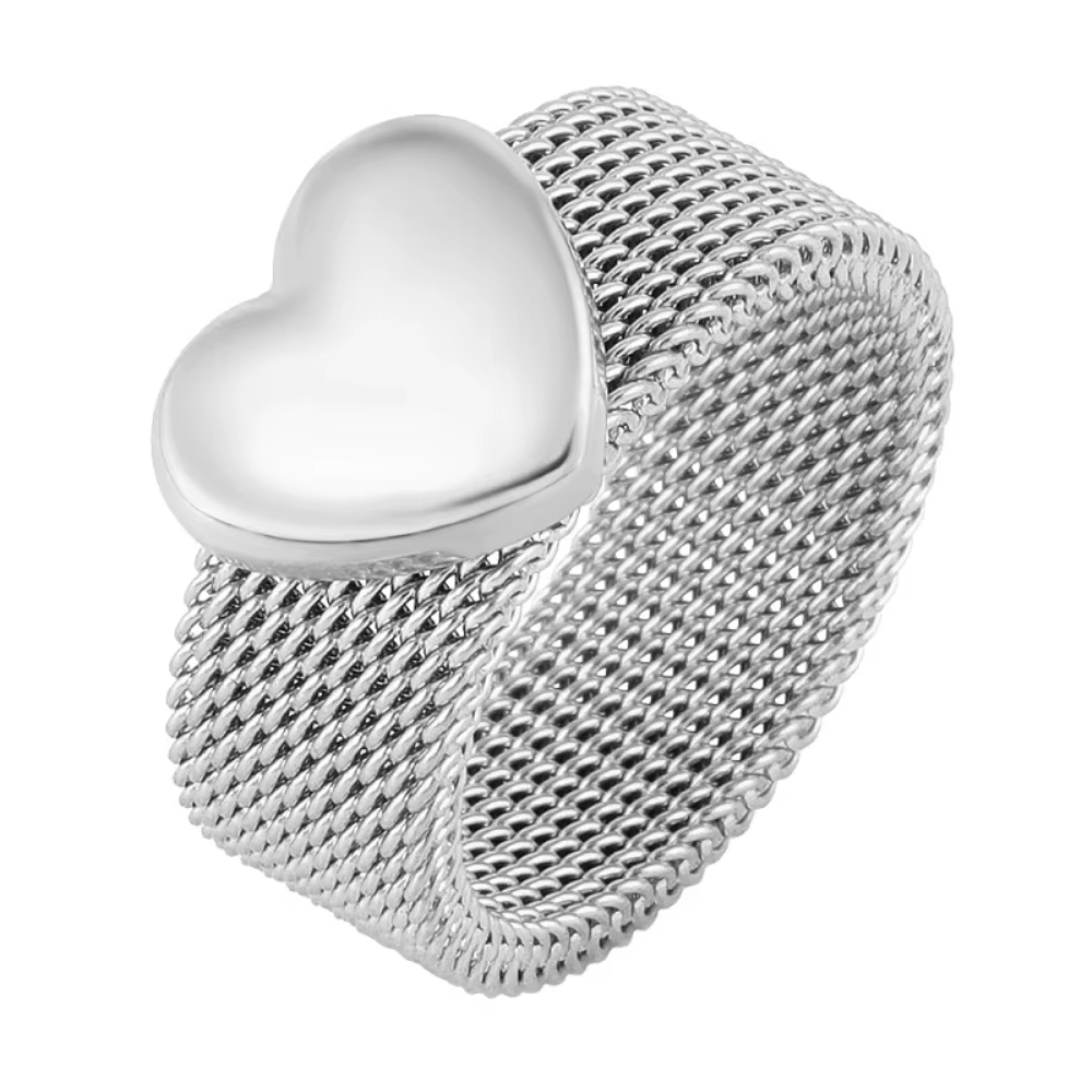 Bracelets en forme de cœur pour femmes et hommes, manchette en maille, ouverture réglable, anneaux e