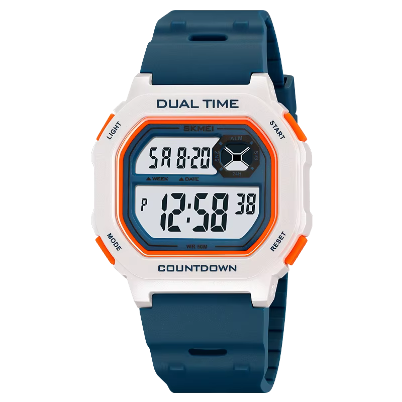 SKMEI 2543 montre numérique double temps mode Sport montres pour hommes compte à rebours chronomètre