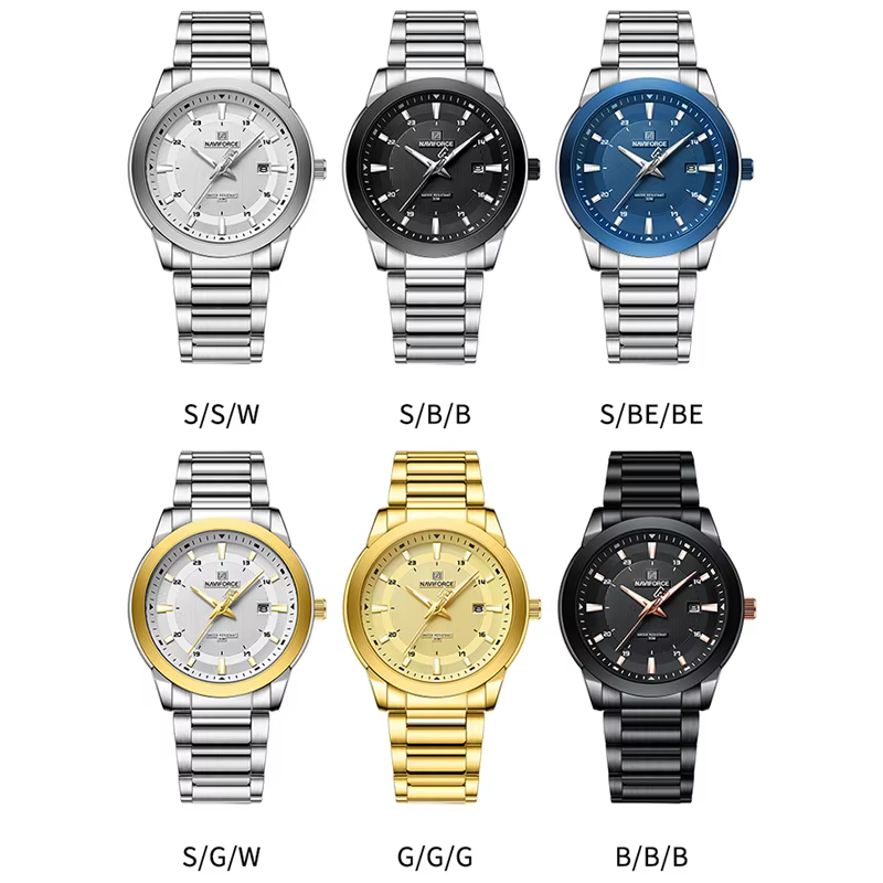 2024 Top marque NAVIFORCE hommes montres bracelet en acier inoxydable décontracté mâle Quartz sport