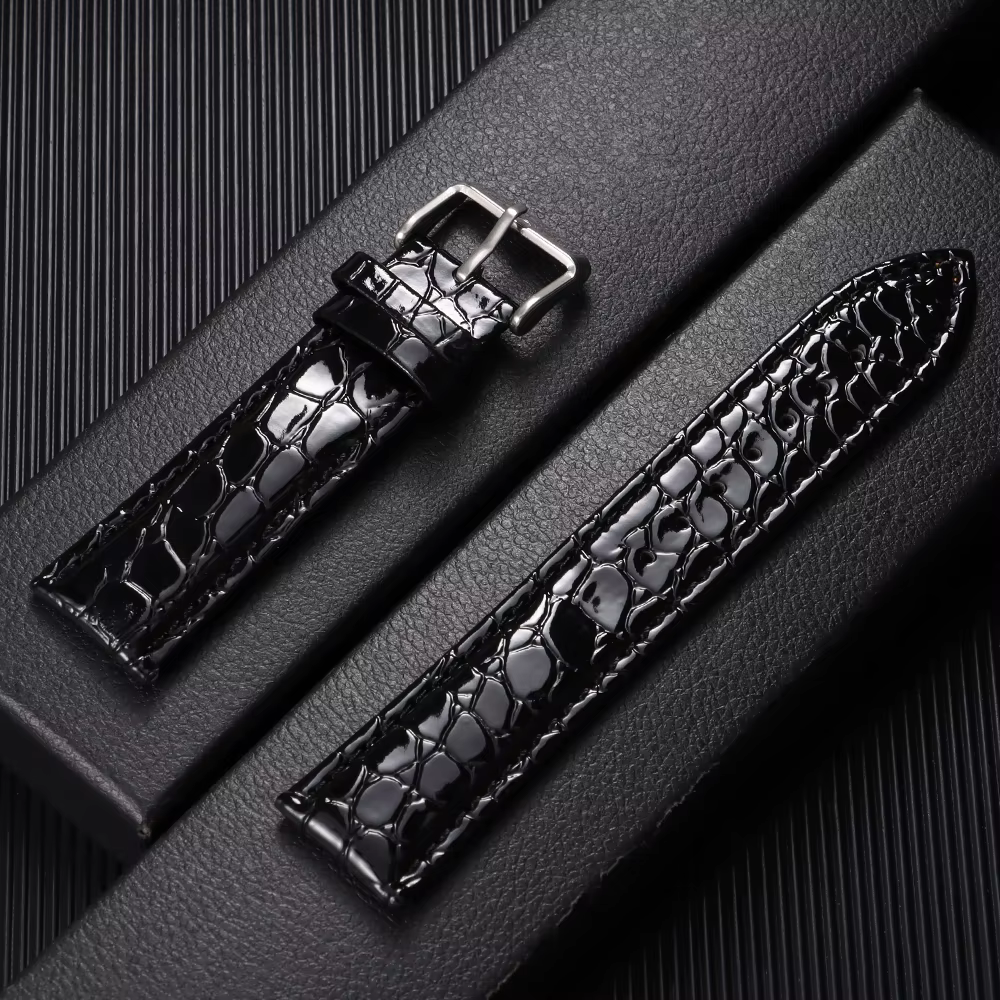 Bracelet de montre à motif crocodile, 12mm, 14mm, 16mm, 18mm, 19mm, 20mm, 22mm, bracelets de montre 