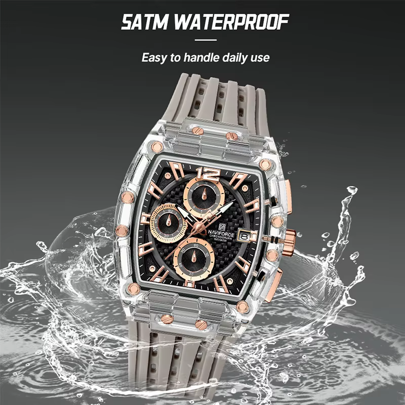 Nouveau NAVIFORCE hommes montres multifonctions à Quartz mode sport chronographe 5ATM étanche bracel
