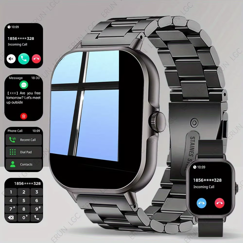 Montre connectée, écran tactile de 2,01 pouces, 180 mAh, bracelet tendance, avec rappel d'appel/rapp