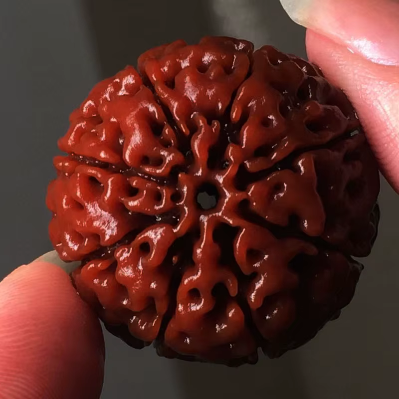 Rudraksha-Bracelet pour Homme, Perles de Bouddha, Peau Rouge et Jaune, Rafale, Original