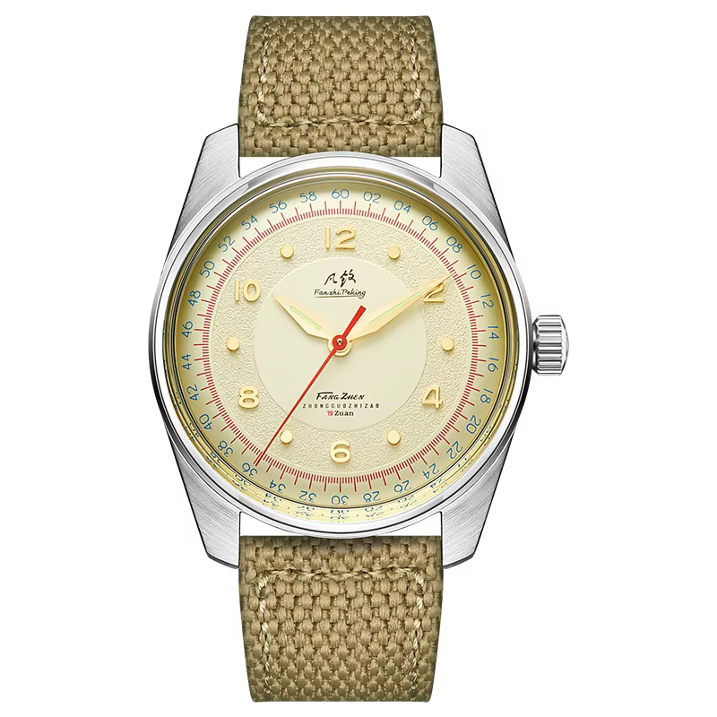 Merkur – montre mécanique pour hommes, Vintage 50m, série Top Hill, cadran saumon, bracelet riz, 38m