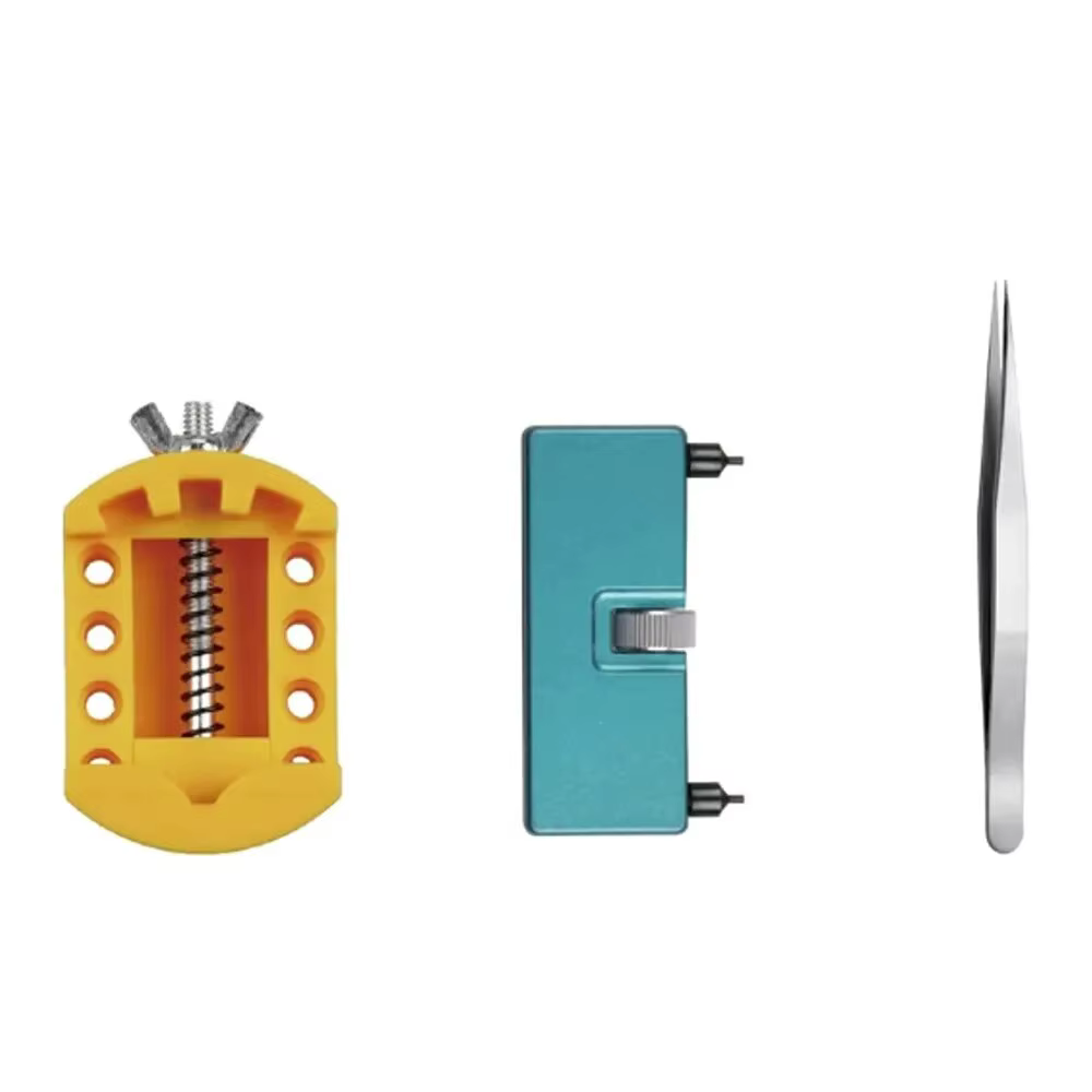 Kit d'outils de réparation 3-en-1 : Outil de retrait du fond de montre, ouvre-boîtier réglable, supp