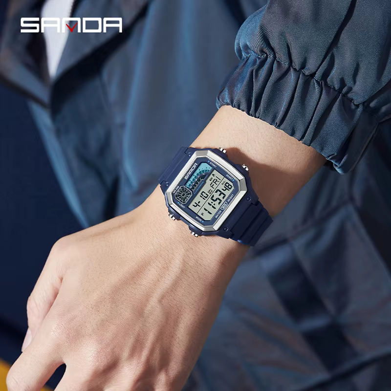 SANDA Sport de plein air chronographe électronique montre hommes montres multifonctions réveil Chron