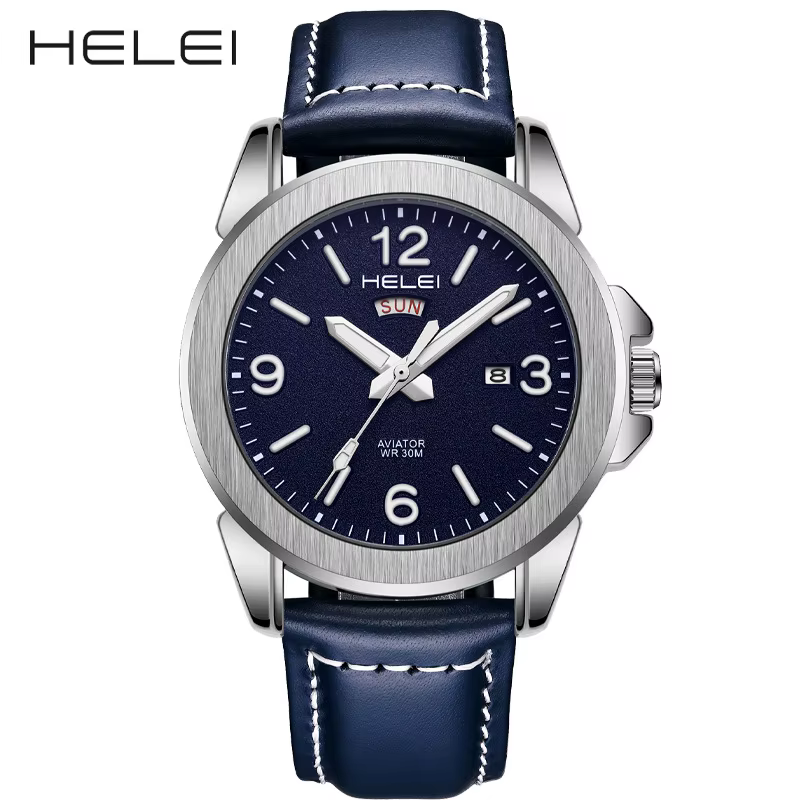 Montre à Quartz classique pour hommes, série Khaki Field, Style Vintage, Double calendrier, bracelet