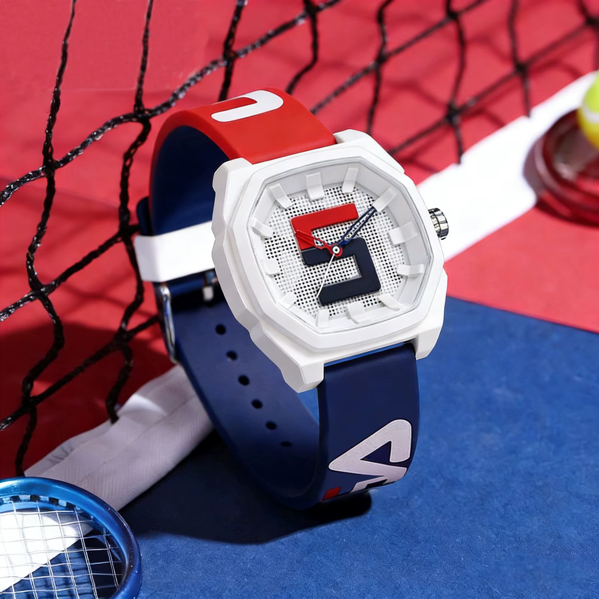 Nouvelle montre sport à quartz pour homme - Résistante aux chocs, cadran bleu et blanc, affichage de