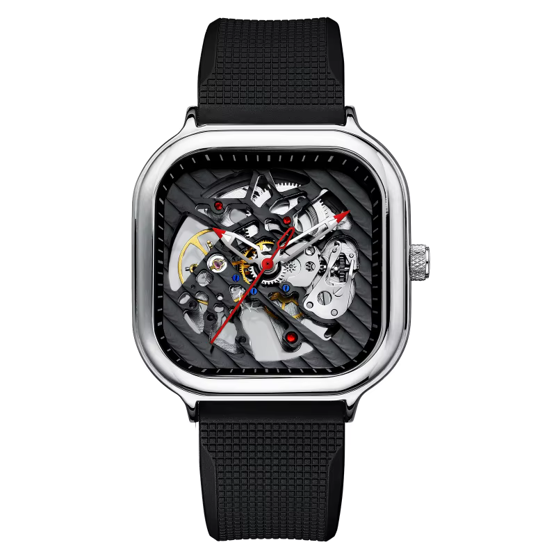 Montre mécanique carrée AILANG nouvelle collection, étanche 3 bars, style steampunk ajouré, personna