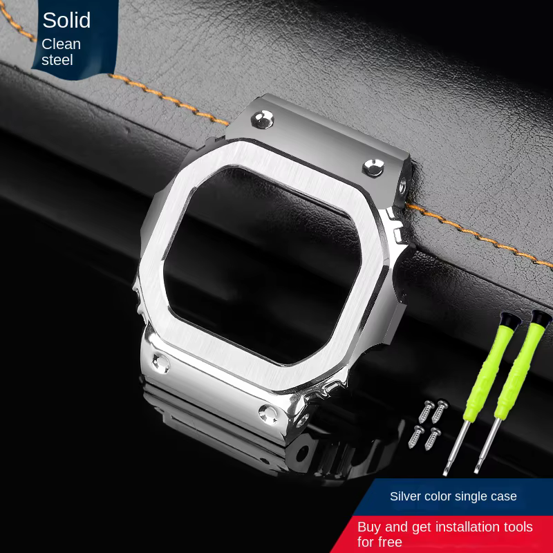 Localité noir Pour mol G-SHOCK DW5600 GW-B5600 GWM5610 Acier inoxydable métal Lunette boîtier + brac