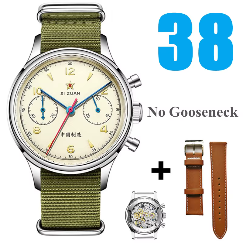 Montre de pilote rétro Red Star 1963 pour hommes, mouvement Seagul ST1901, surface miroir saphir, mo