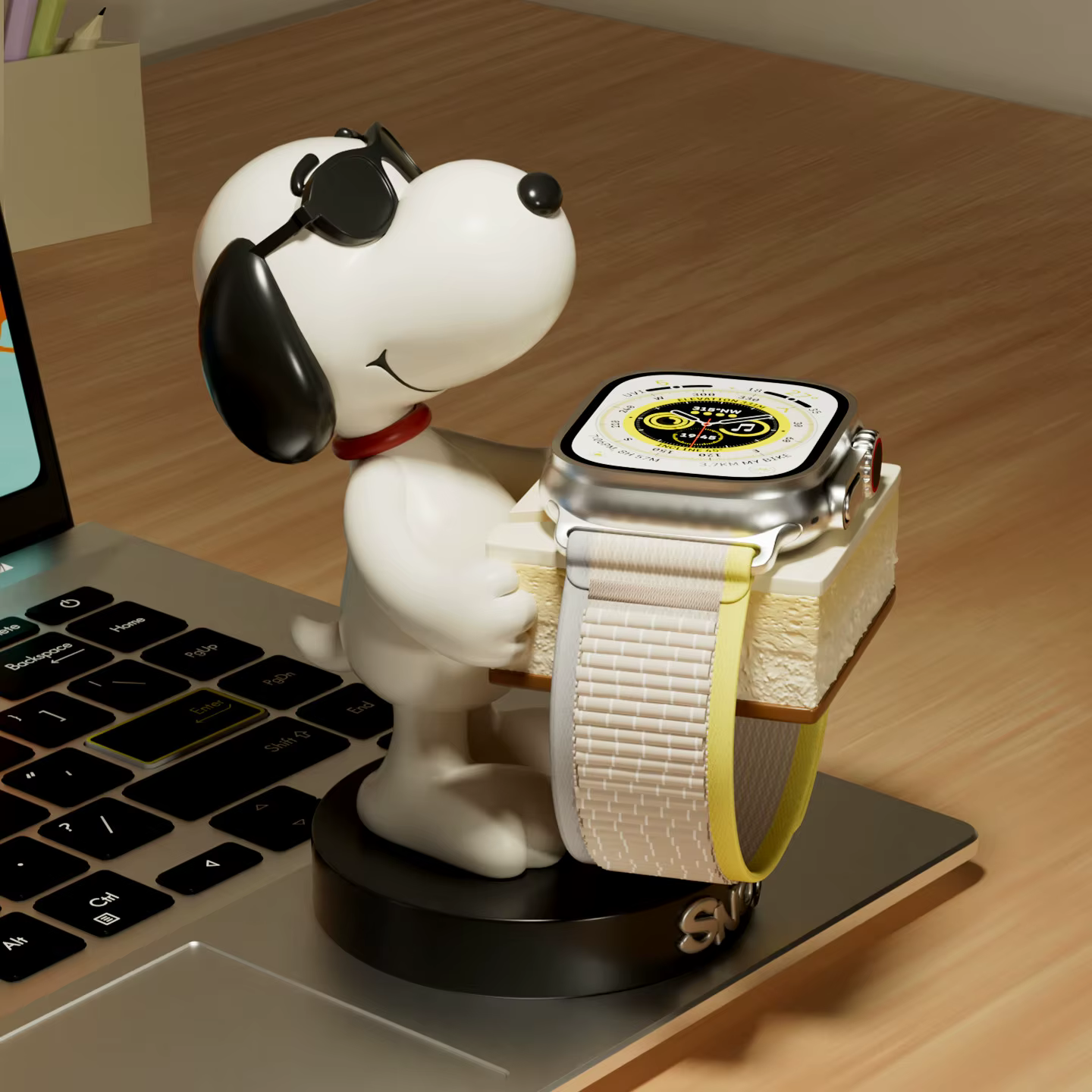 Support de montre Snoopy, support de présentation décoratif de bureau, cadeau d'anniversaire élégant