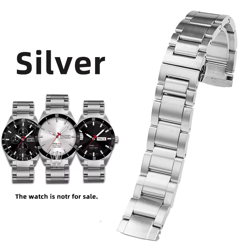 Bracelet de montre en acier de précision solide pour homme, bracelet étanche, ceinture en métal, 20m