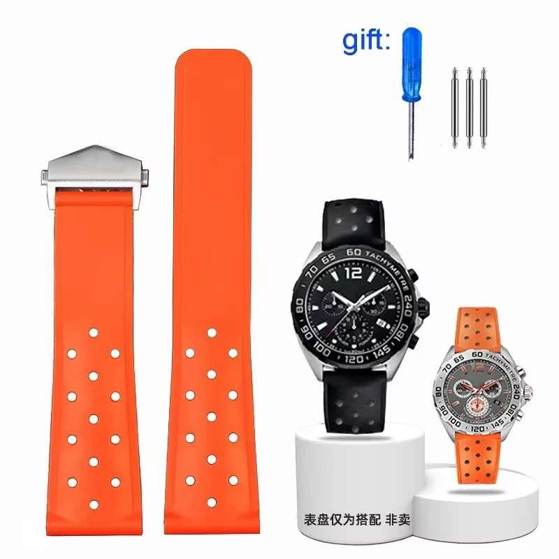 Bracelet de montre de sport en caoutchouc et Silicone pour TAG heuer MONACO F1 CAZ201 WAZ2113 CAZ101